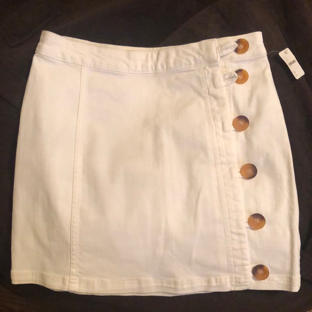 free people white skirt with buttons